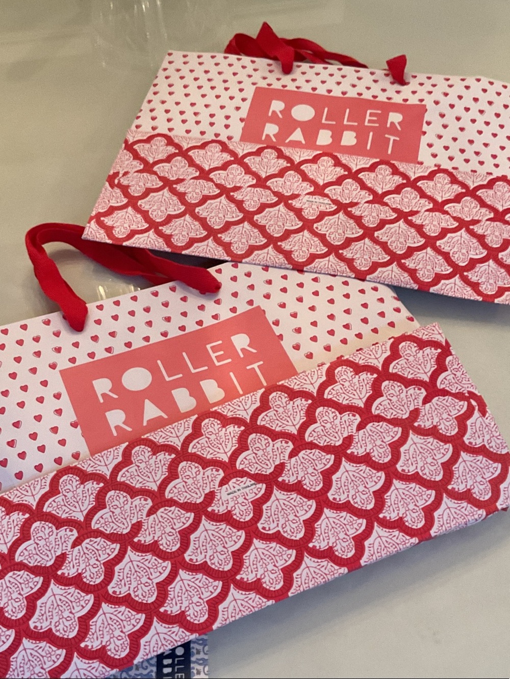 Roller Rabbit Pink Patterned Tote Bag bundle of 2